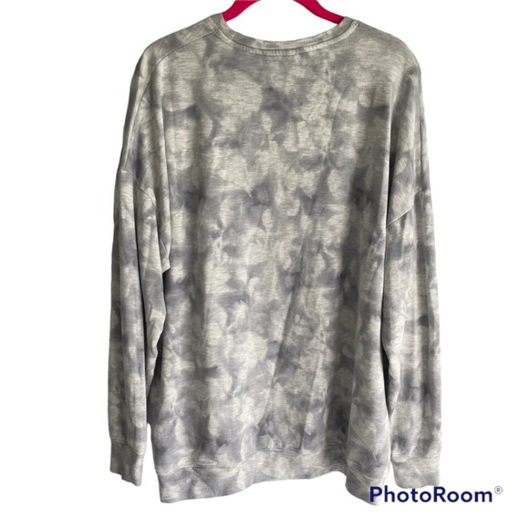 Athleta Studio to Street Print Light Gray Ladies Casual Sweatshirt, L - Picture 2 of 6